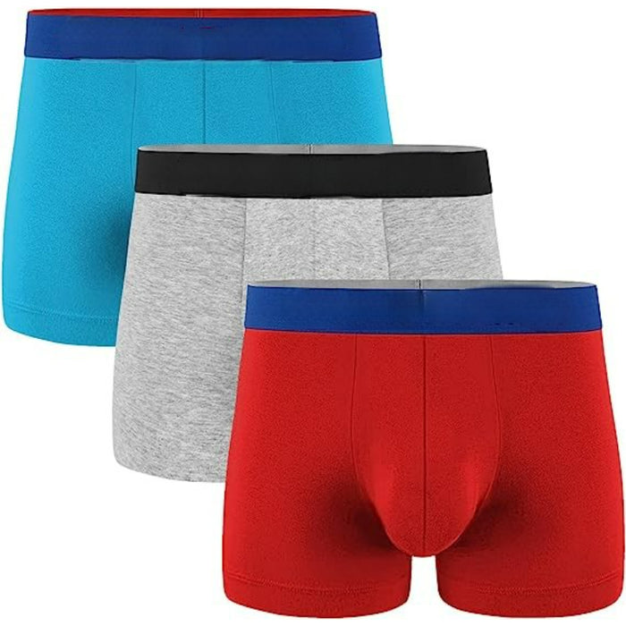 Comfortable Pack Of 3 Plain Print Boxer Briefs