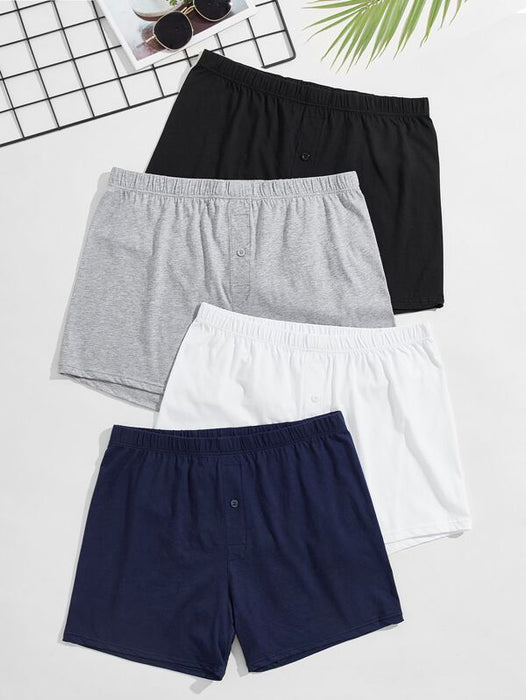 Pack Of 4 Solid Pajama Shorts