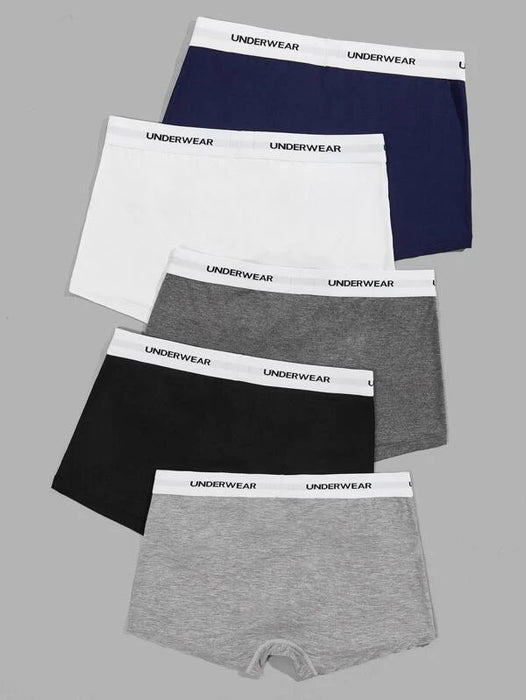 Pack Of 5 Stretchable Plain Boxer Briefs