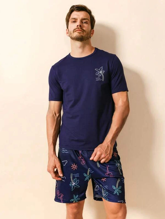 Tropical Printed Pajamas Set