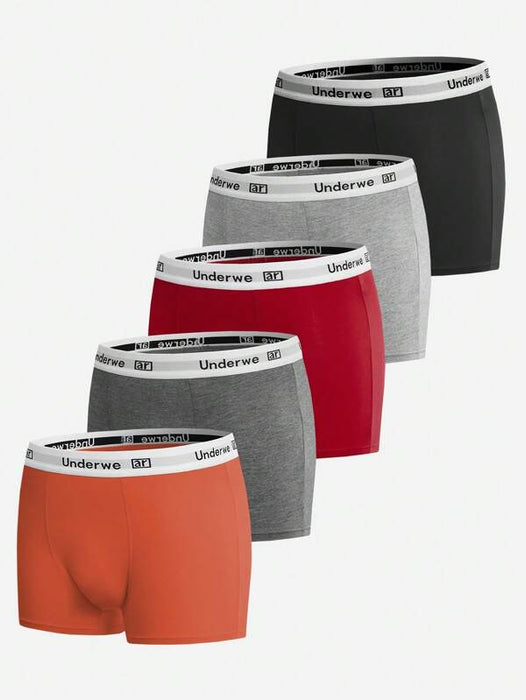 Pack Of 5 Breathable High Stretch Boxer Briefs