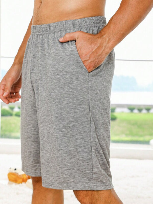 Slant Pocket Solid Sleep Shorts