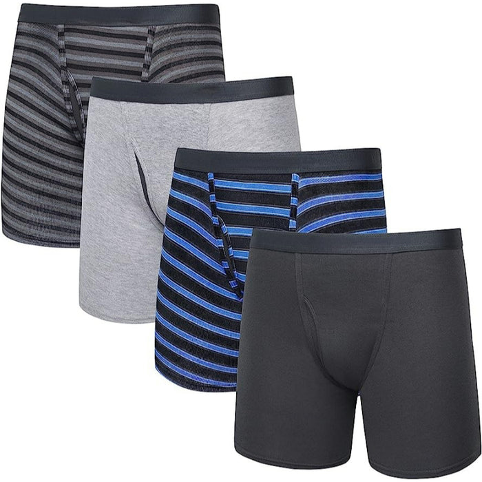 Stripe And Solid Boxer Briefs Pack Of 4