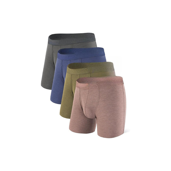 Combo Pack Of Moisture Wicking Boxer Briefs With Fly Design