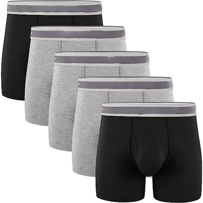 Comfortable Pack Of 5 Plain Print Boxer Briefs