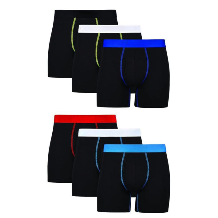 6 Pack Of Vivid Contrast Boxer Briefs