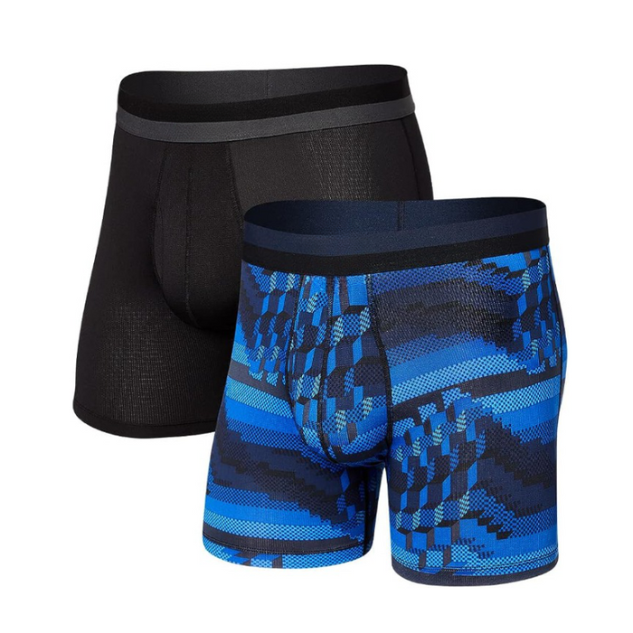 Pack Of 2 Printed And Solid Style Sports Mesh Boxer Briefs