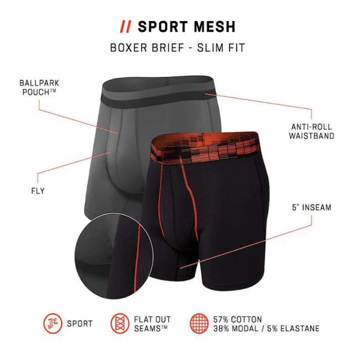 Sports Mesh Boxer Brief 2 Pack Set