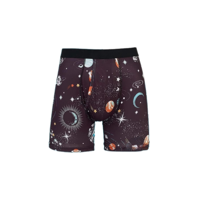 Print Pattern Boxer Briefs With Elastic Waistbands