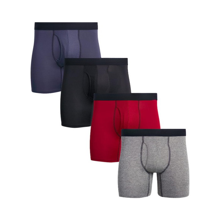 Solid Colored Performance Boxer Brief Set of 4