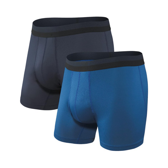 2 Piece Solid Sports Mesh Boxer Brief Set