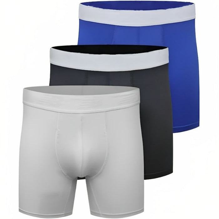 Set Of 3 Plain Boxer Briefs With Built In Pouch Support