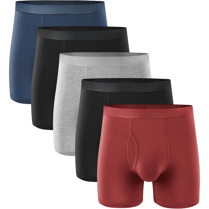 5 Pieces Bamboo Boxer Briefs Underwear Set