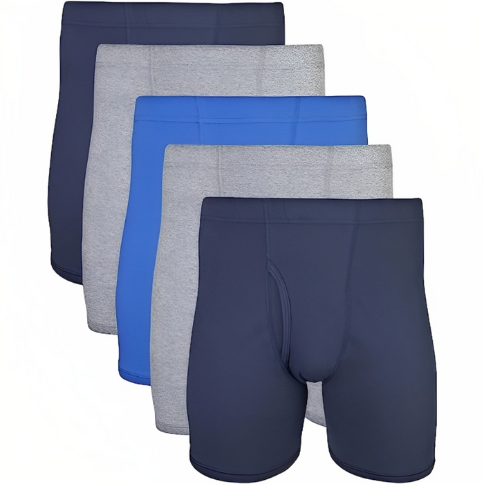 Plush Waistband Solid Boxer Briefs — Comfy Men Underwear