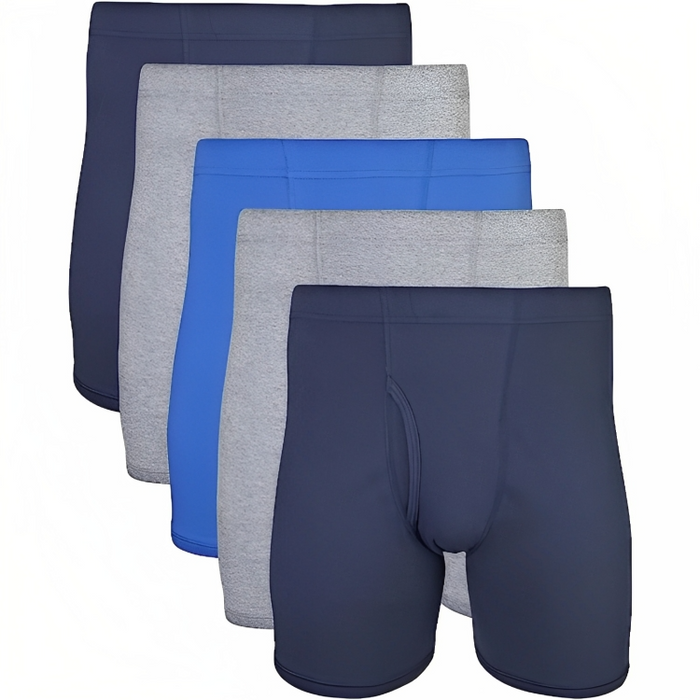 Plush Waistband Solid Boxer Briefs