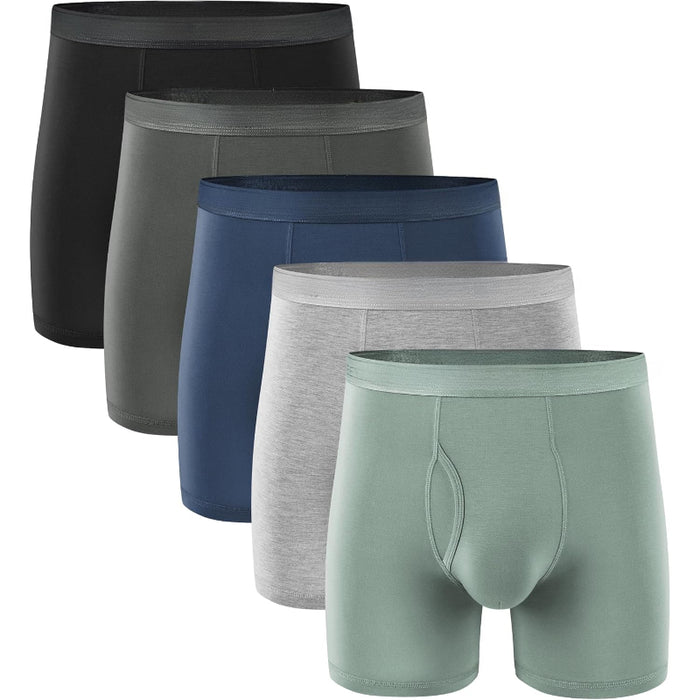 5 Pieces Bamboo Boxer Briefs Underwear Set