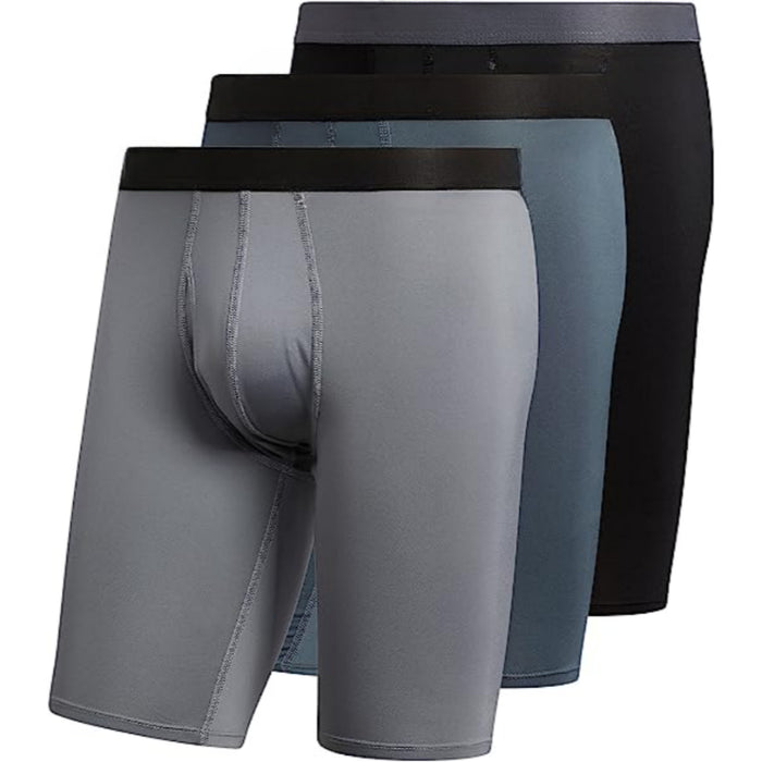 Pack Of 3 Long Boxer Briefs With Plain Print