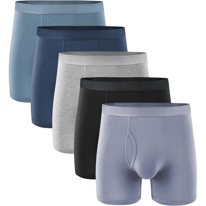 5 Pieces Bamboo Boxer Briefs Underwear Set