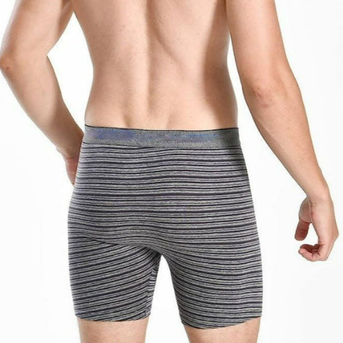 Striped And Plain Boxer Briefs In A Pack Of 6