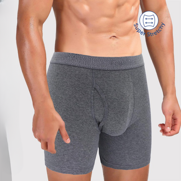 5 Pieces Solid Boxer Briefs Set