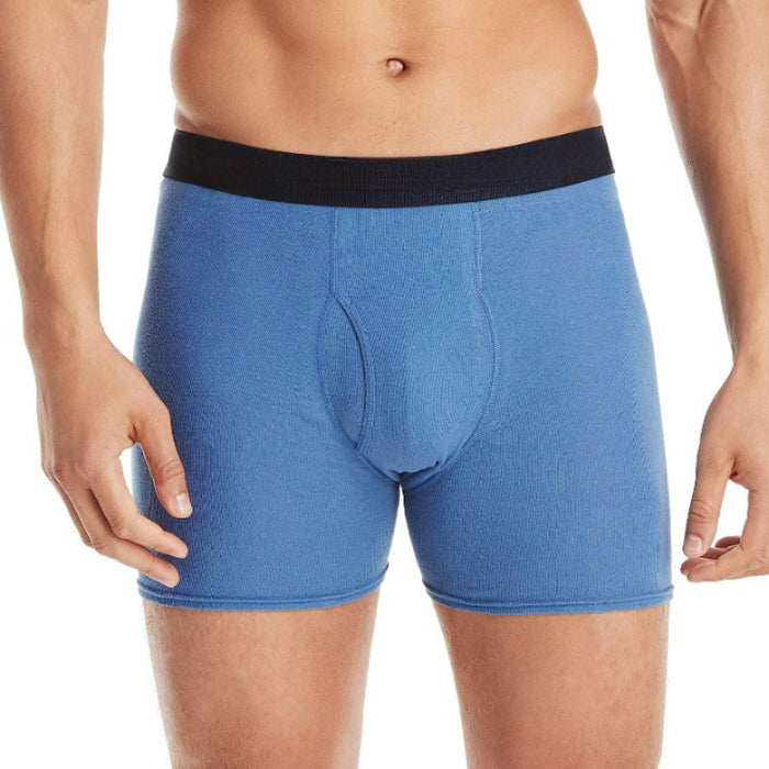 Solid Breathable Cotton Boxer Briefs