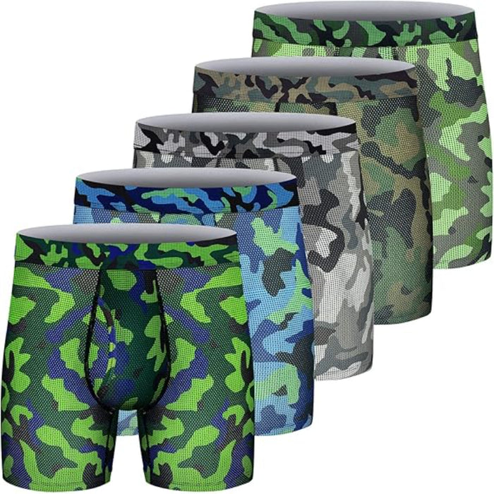 Camouflage And Vibrant Patterned Underwears