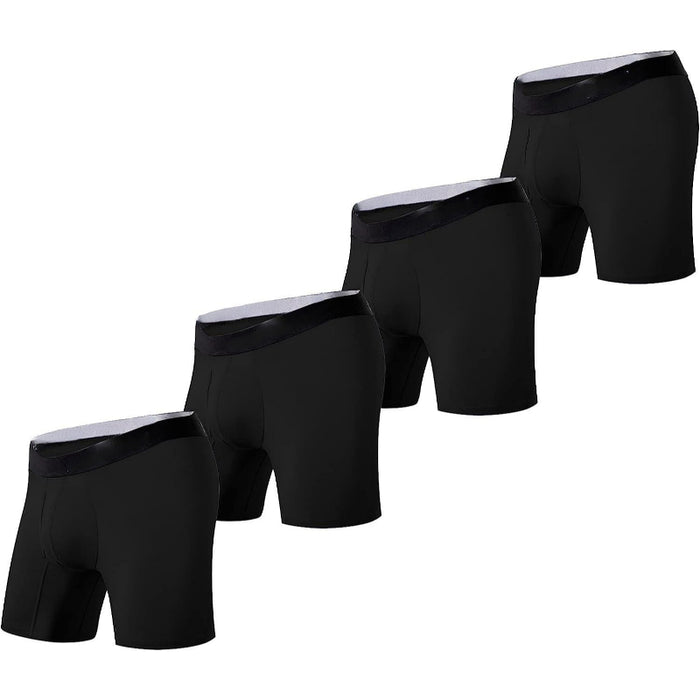 Set Of 4 Stretchable Plain Boxer Briefs