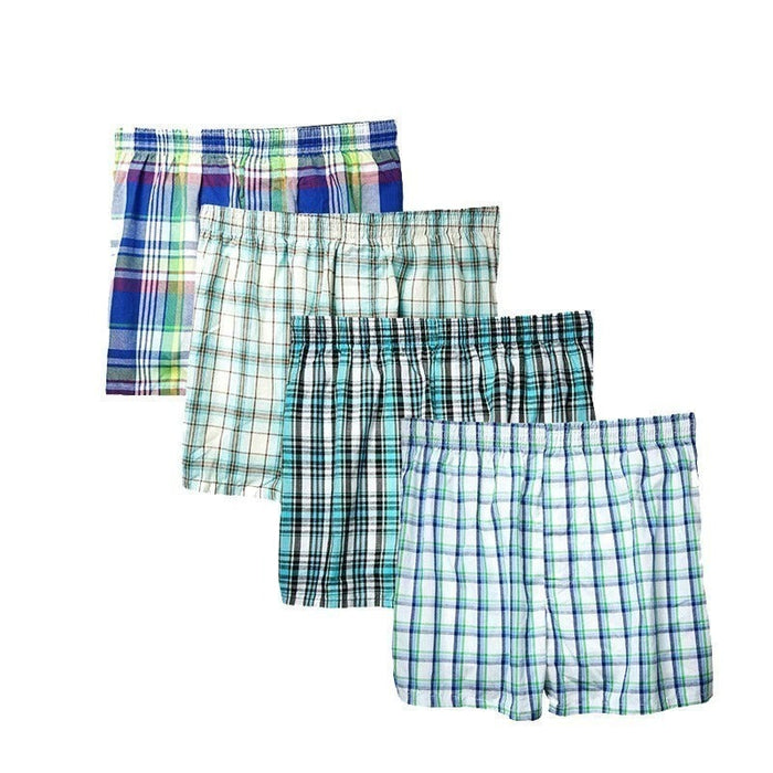 Plus Size Classic Plaid Men's Boxers 10 Pack