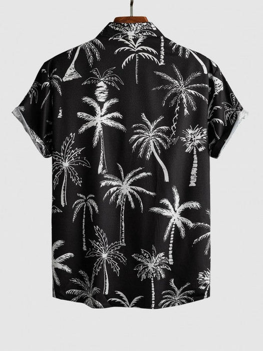 Palm Tropical Print Shirt And Shorts