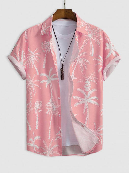 Palm Tropical Print Shirt And Shorts