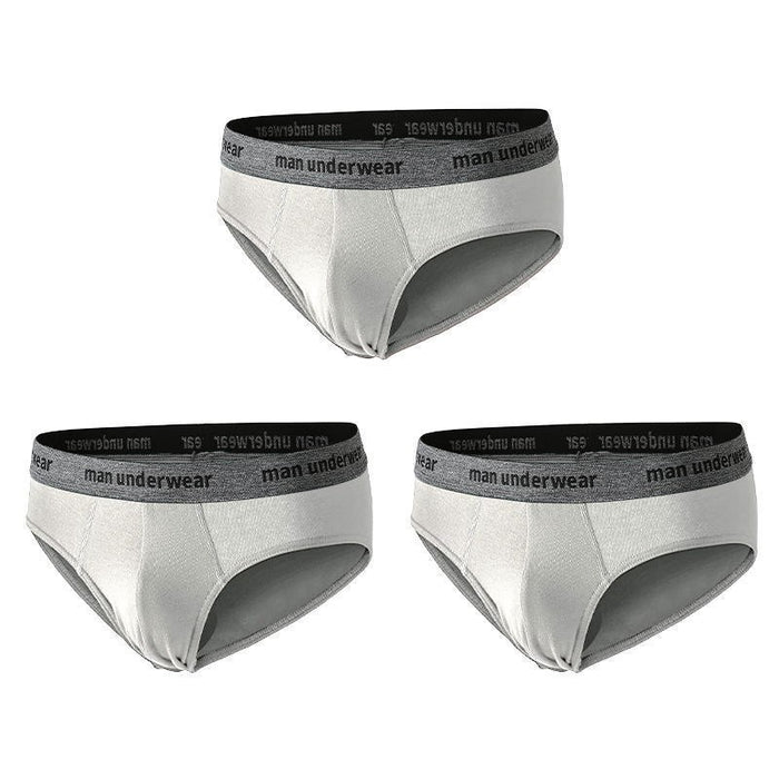 Men's Cotton Underwear Solid Briefs 3 Pack