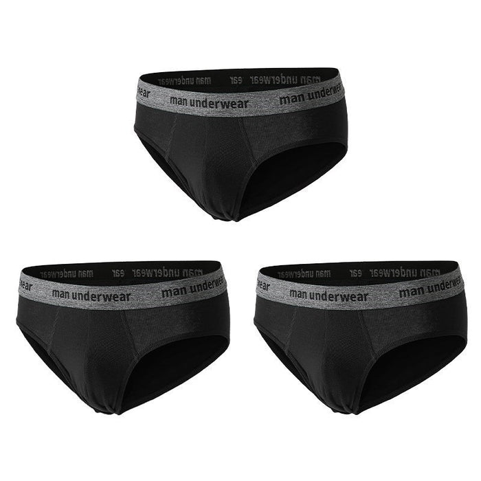 Men's Cotton Underwear Solid Briefs 3 Pack