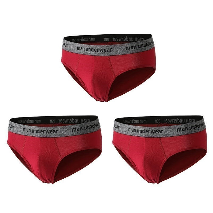 Men's Cotton Underwear Solid Briefs 3 Pack