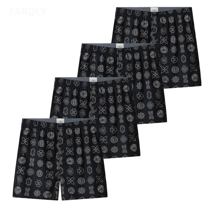 Printed Cotton Men's Boxers 4 Pack