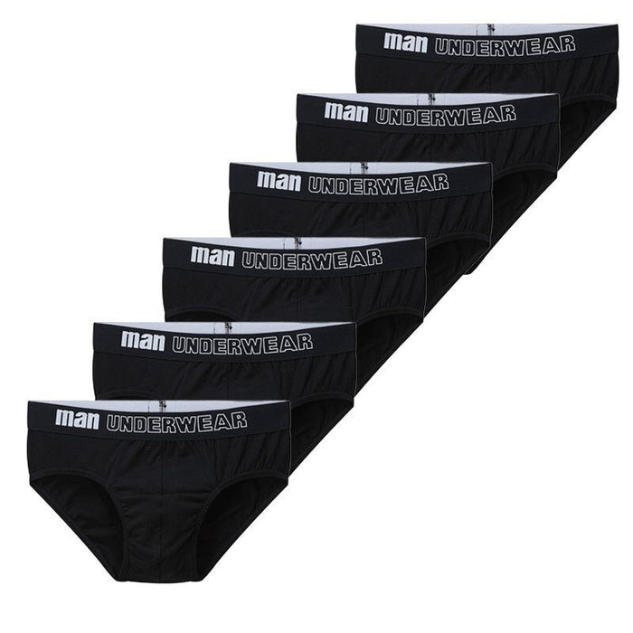 Cotton Solid Breathable Men's Underwear 6 Pack