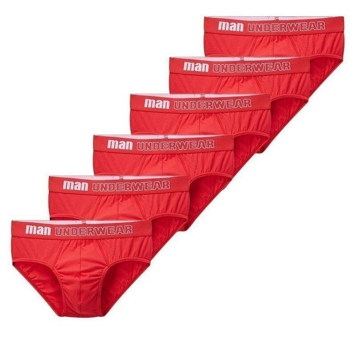 Cotton Solid Breathable Men's Underwear 6 Pack