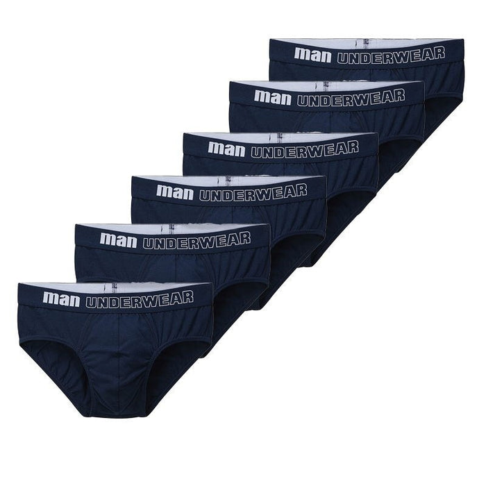 Cotton Solid Breathable Men's Underwear 6 Pack