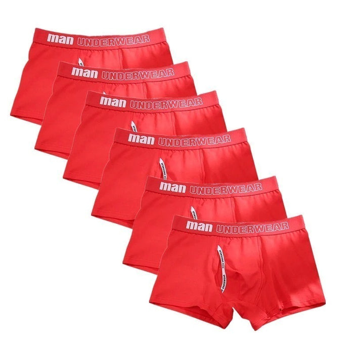 Breathable Solid Flexible Boxer shorts Underwear 6 Pack