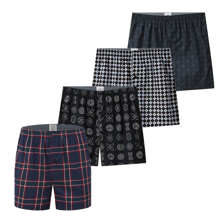 Printed Cotton Men's Boxers 4 Pack