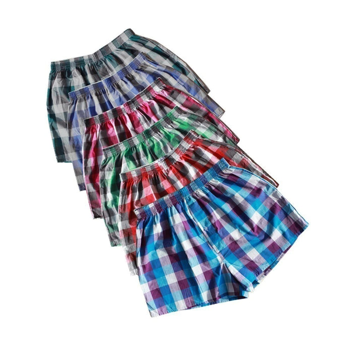 Classic Plaid Men's Boxer Shorts 6 Pack