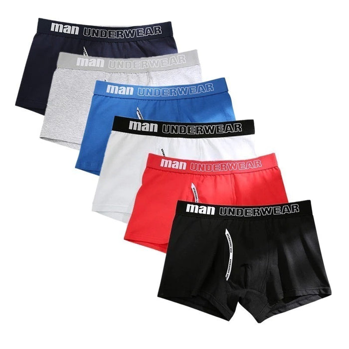 Breathable Solid Flexible Boxer shorts Underwear 6 Pack