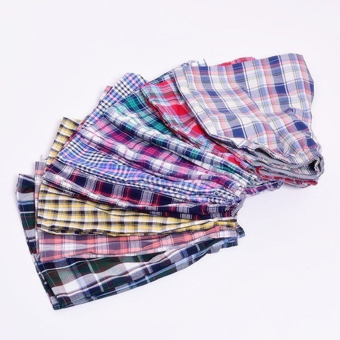 Classic Plaid Men's Boxer Shorts 6 Pack