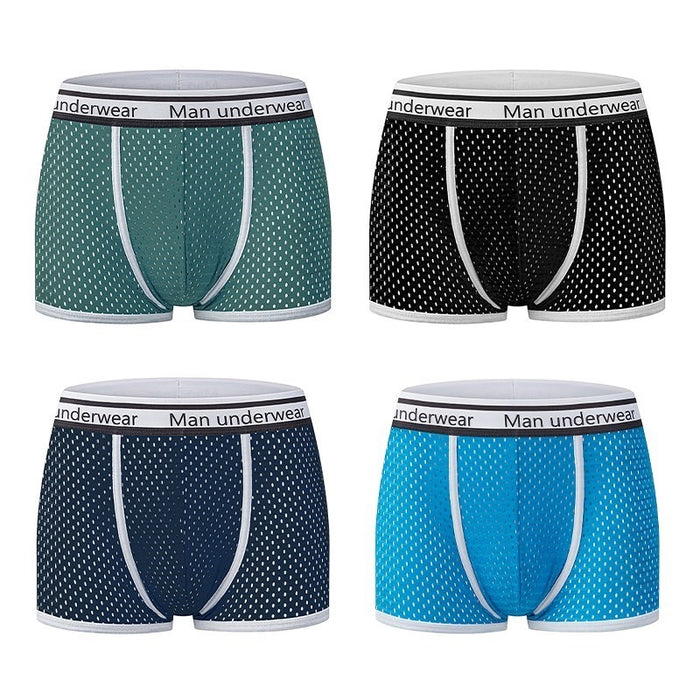 Men's Breathable Bamboo Hole Underpants 4 Pack Soft & Stylish Boxers